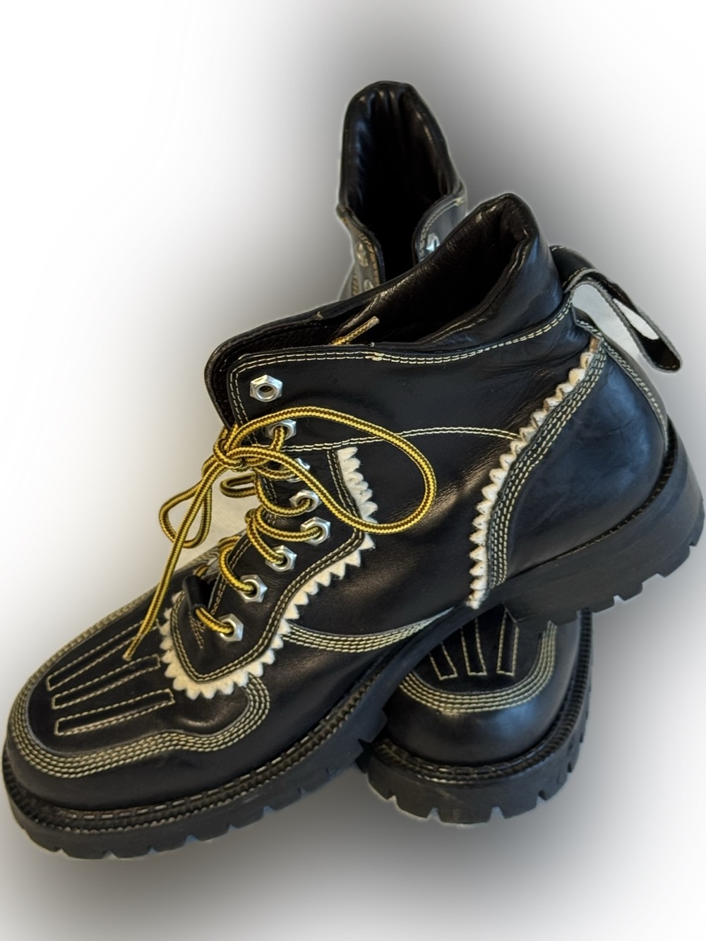 DSquared² Dark Brown  Contrast Stitch Lug Sole Ankle Boots EU 44 Y2K Punk